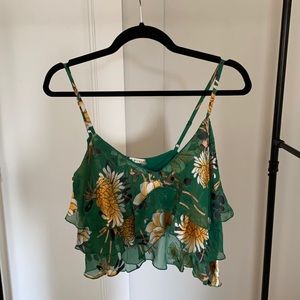 Cropped Alice and Olivia silk tank top